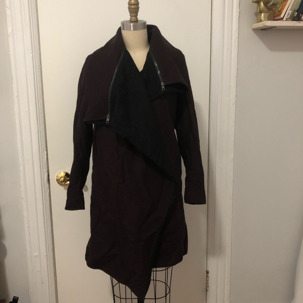All Saints Wool Jacket in Burgundy